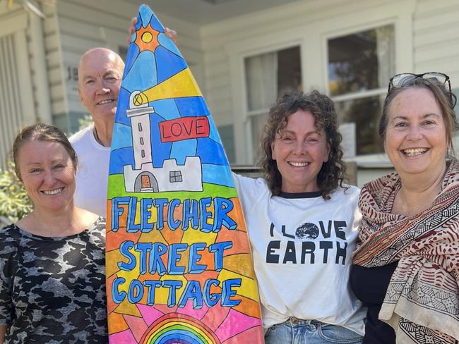 Staff celebrating Fletcher Street Cottage's second anniversary. Manager Jen Lunan far left. Picture: Supplied.