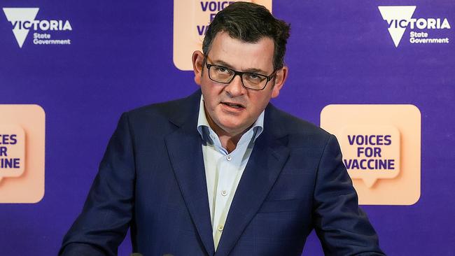 Premier Daniel Andrews announces changes to vaccine eligibility. Picture: NCA NewsWire / Ian Currie