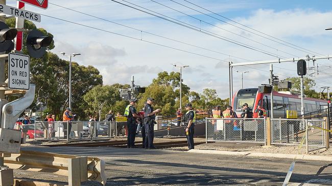 Emergency services called to Tambelin train station in Evanston Gardens, after a child was hit by a train. Picture: Matt Loxton