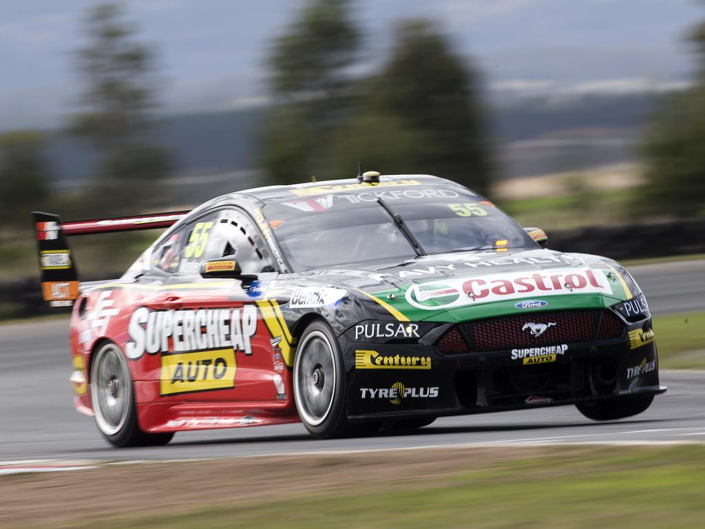 Chaz Mostert of Team Tickford Racing driving a Ford Mustang during practice 3 at Symmons Plains. PICTURE CHRIS KIDD