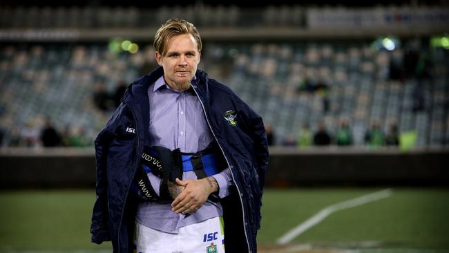 Canberra Raiders vs Penrith Panthers at GIO Stadium in Canberra. Raiders Blake Austin is injured