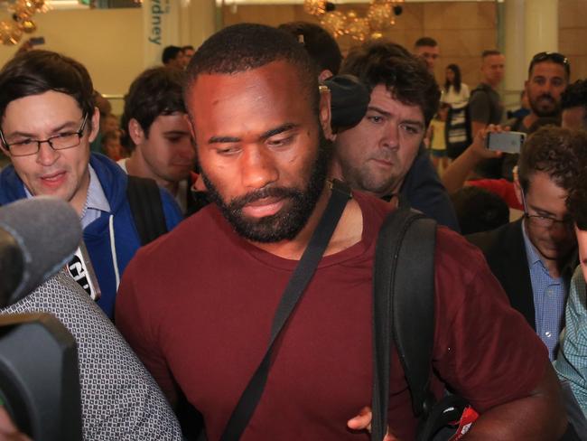 Semi Radradra arrives back in Sydney on Tuesday after a short trip to Fiji. Picture: Mark Evans