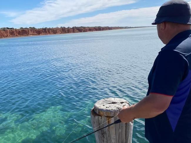 Merbein legend Scott Pollock doing one of his favourite things, fishing.