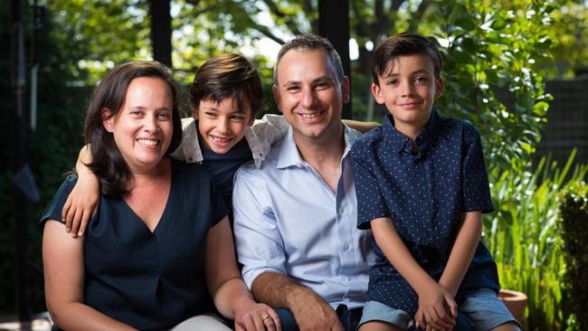 Enrico Palermo with his wife Nadia and their two boys Nicola and Alessandro. Picture Matt Turner.