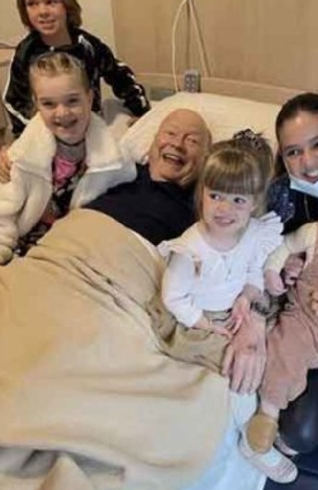 TV legend Bert Newton with his grandchildren.