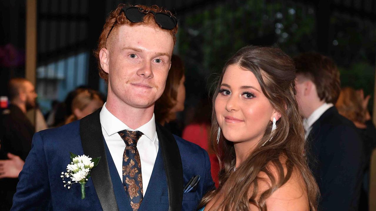 Sam and Belle at Caloundra State High School formal. Picture: Patrick Woods.