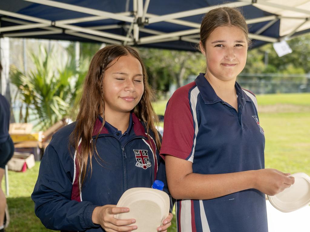 Lilly Little and Zarnae Whitehead at Mackay State High School Friday 21 July 2023 Picture: Michaela Harlow