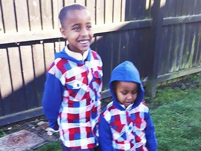 Mucaad Ibrahim is pictured here with his older brother Abdallah who was at school at the time of the shooting. Picture: Supplied by family