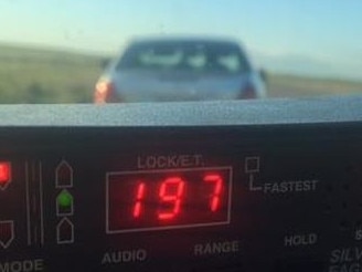 Driver and his dog clocked at 197km/h