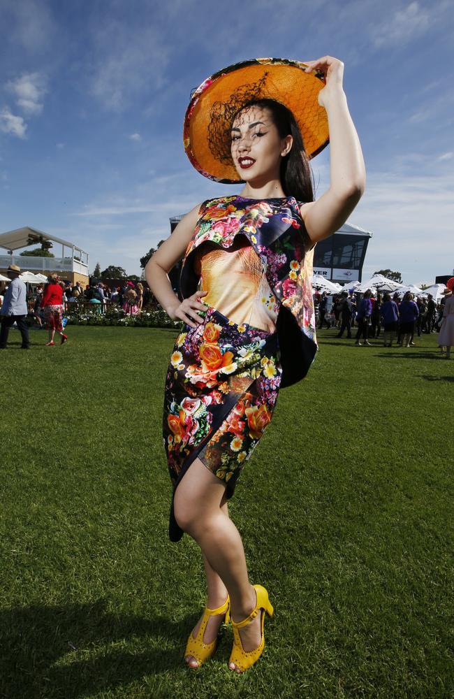 Vanessa Skrypczak of Melbourne wearing Peta Schaefer couture. Picture: David Caird.