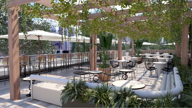 A design of how the new Atrium Bar will look at the 2022 Australian Open.