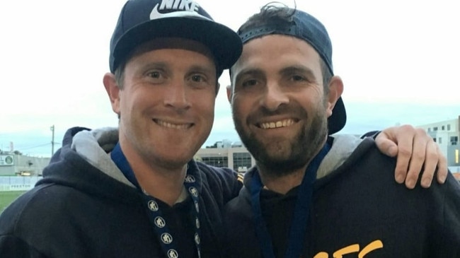 Hurstbridge co-coaches Brayden Shaw and Jarrod Tilley.