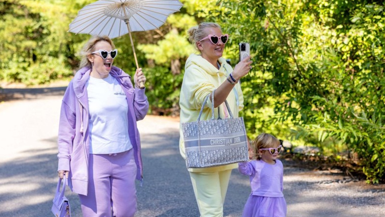 Rebel Wilson and Ramona Agruma with their daughter. Picture: Getty