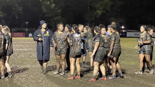 Smiles from Easts after a game winner from Tina Brown.