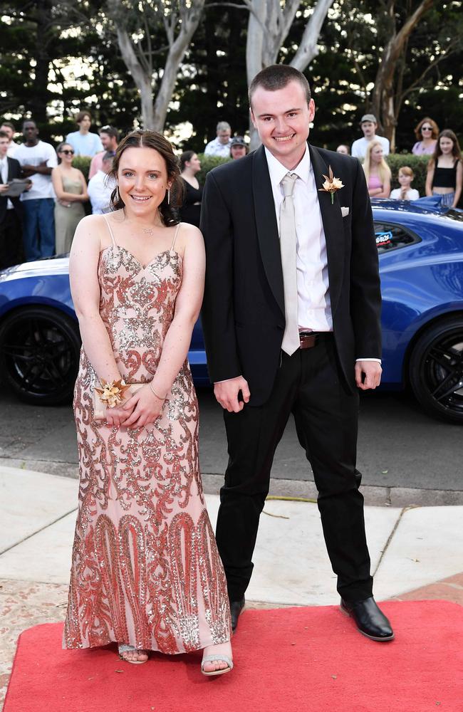 Chelsea Rolph and Joseph Petrie at Centenary Heights State High School formal. Picture; Patrick Woods.