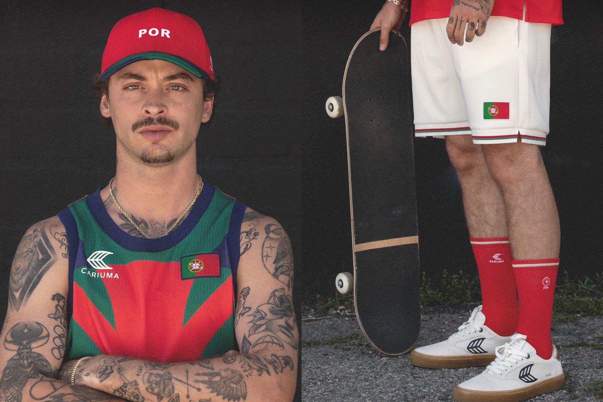 <p><em>Image credits: Cariuma&nbsp;</em></p><p>&nbsp;</p><h3>13. Portugal</h3><p>&nbsp;</p><p><strong>Designer</strong>: Cariuma</p><p>&nbsp;</p><p>The skateboarding kits for the Portuguese team are promising to be some of the best looking kits out there. Sustainably made, and inspired by retro football kits, these are some of the best we&rsquo;ve seen.</p>