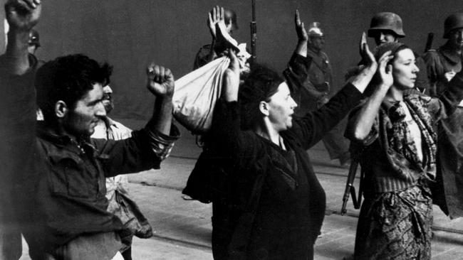 Captured Jews following the Warsaw uprising in 1943. Picture: Getty