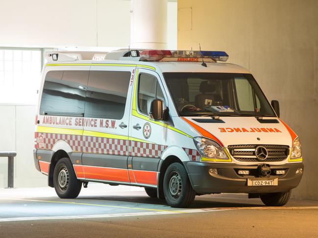 Ambulance at St Vincent's Hospital, Darlinghurst. Picture by DAMIAN SHAW