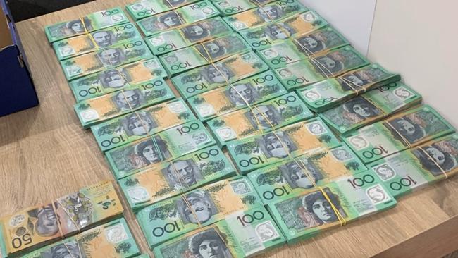 Cash seized over the course of the investigation. Picture: NSW Police
