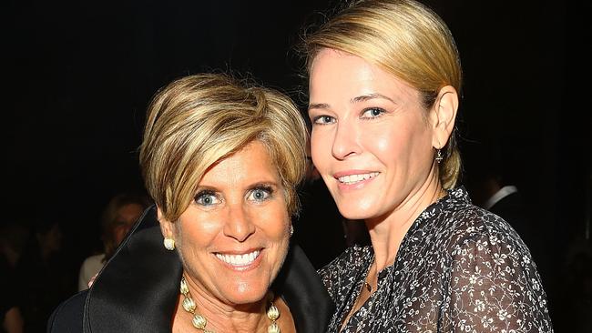 Suze Orman (left) is finance guru to the stars. Picture: Astrid Stawiarz/Getty Images