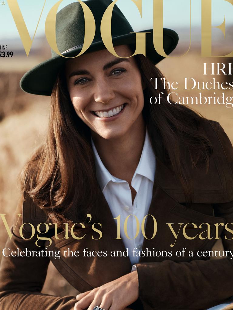 Kate, the Duchess of Cambridge, on the cover of Vogue in 2016. Picture: Conde Nast/Josh Olins