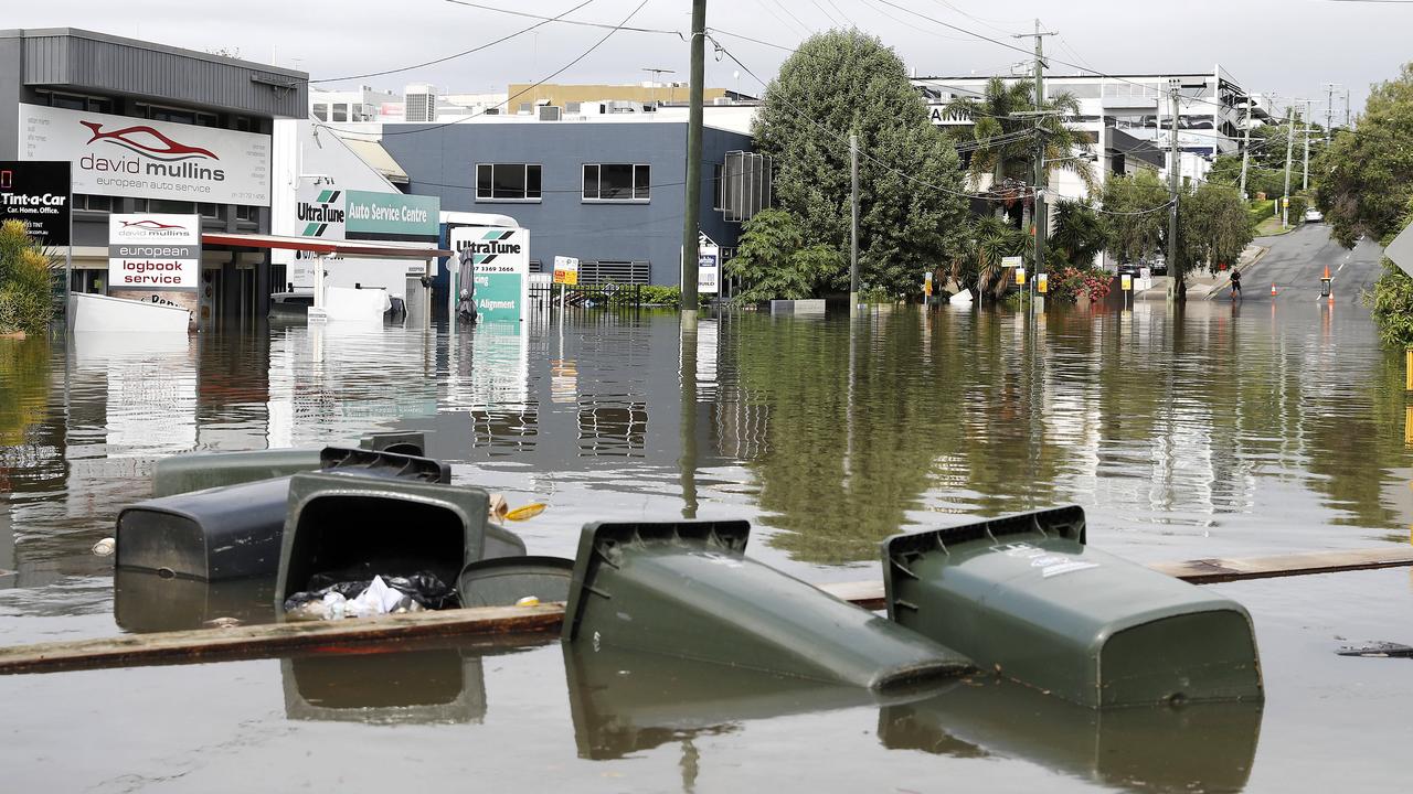 Flood waters pictured in Milton after massive downpours across Brisbane. (Image/Josh Woning)