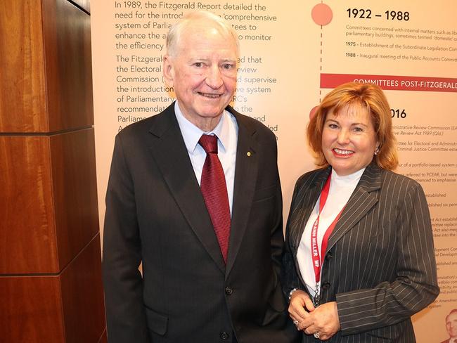 Commission of Inquiry chair Tony Fitzgerald with former Bundamba MP Jo-Ann Miller. Picture: File