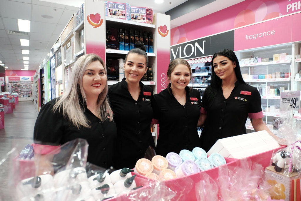 Bonnie Ritchie, Laura Brady, Innika Brumpton and Sarah Breydon, at Priceline Grand Central. Picture: Matthew Newton