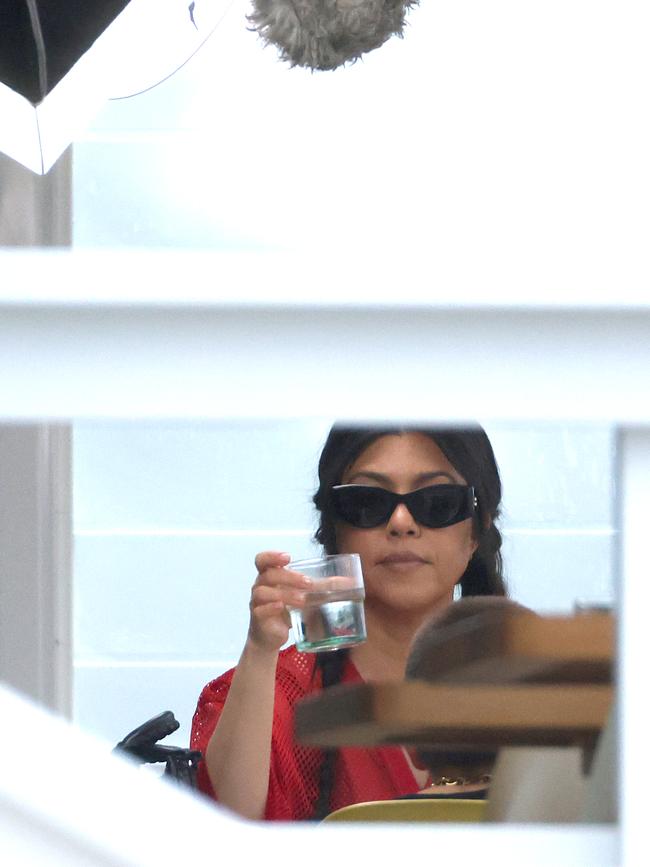 Kourtney Kardashian and family film in Australia for her TV show at Palm Beach after having dinner at The Boathouse. Picture: Matrix