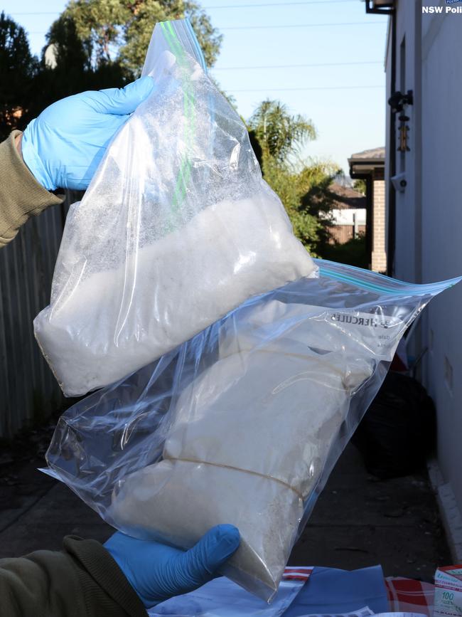 More than 300kg of chemicals linked to drug production were allegedly seized. Picture: NSW Police