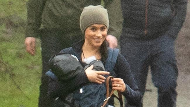 Meghan Markle walking through a neighborhood park in Canada. Picture: Backgrid