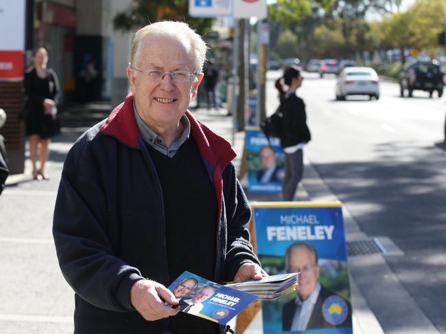 Local Liberal candidate Michael Feneley in Maroubra Junction. Picture: Craig Wilson