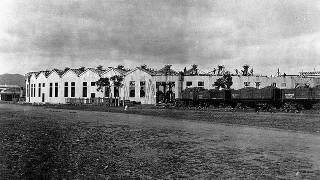 The locomotive shed at Rockhampton in 1914.