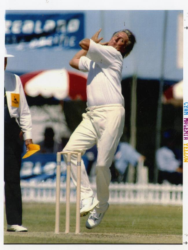 The fluent approach of Jeff Thomson playing in retirement.