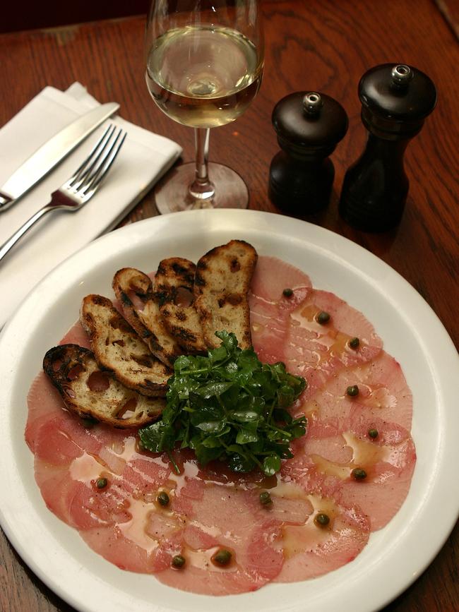 Cicciolina’s famous carpaccio of yellowfin tuna.