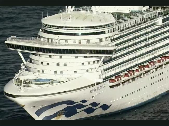 The Ruby Princess cruise ship. Picture: 7 News