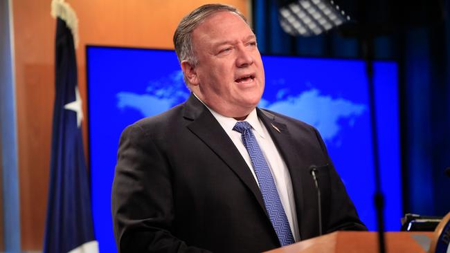 Mike Pompeo annouces the bounty on Thursday (AEST). Picture: AFP