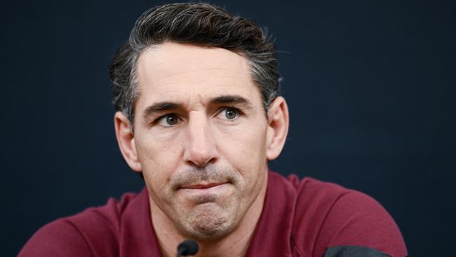 ADELAIDE, AUSTRALIA - MAY 30: Billy Slater coach of Queensland  speaks to media during a State of Origin media opportunity at Rundle Mall on May 30, 2023 in Adelaide, Australia. (Photo by Mark Brake/Getty Images)