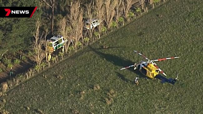 One person has been flown to hospital with life-threatening injuries. Picture: 7NEWS