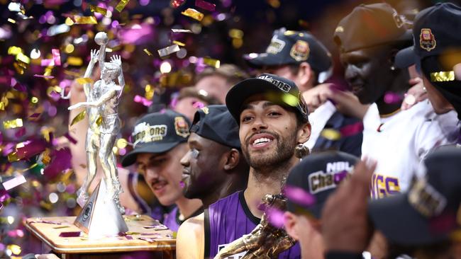 Xavier Cooks and the Kings celebrate their title. (Photo by Matt King/Getty Images)