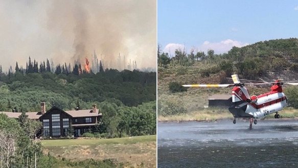 Footage of the Colorado wildfire that almost destroyed his Aspen Ranch. Picture: Twitter