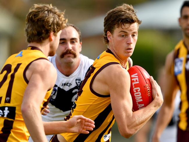 Henry Hustwaite is doing his best to show he’s too good for the VFL. Picture: Josh Chadwick/AFL Photos/via Getty Images