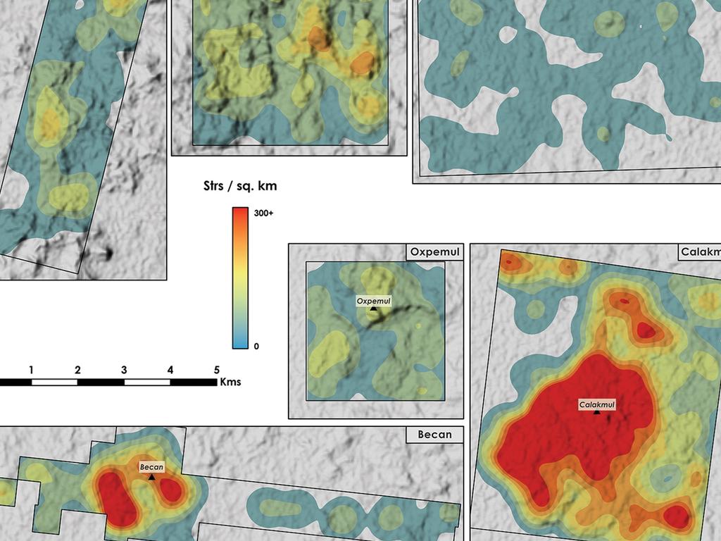 Comparison of settlement density between six areas in central Campeche. Picture: Luke Auld-Thomas/Antiquity