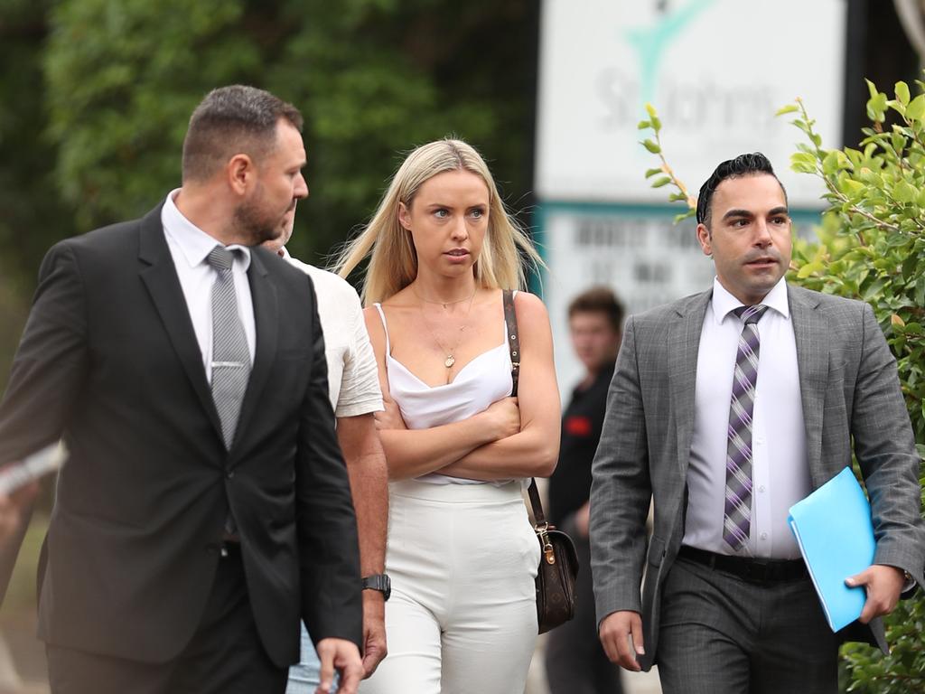 Kara Childerhouse (middle) attended court last month in support of Mr Lichaa. Picture: John Grainger