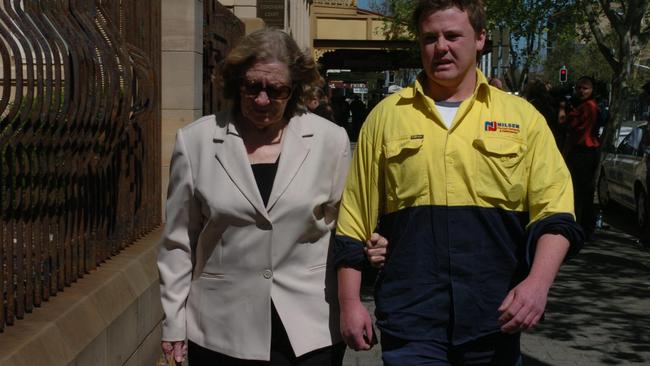 Daniel Sheppard's mother Pat and his twin brother, Michael, the outside Coroner's Court during an inquest  into his 1995 disappearance.