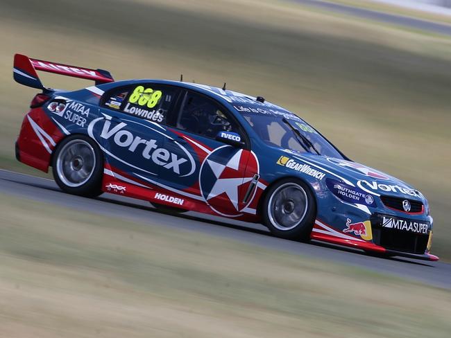 Craig Lowndes during a testing day at Willowbank Raceway.