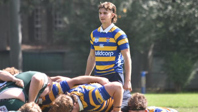Jake Levy at the scrum. .