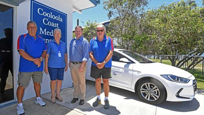 Cooloola Coast Medical Transport, 25 Bream Street Tin Can BayDetails: $15,000 contribution towards the purchase of two vehicles. Barry Chandler, Anne Morris, Llew O'Brien, Steve Lawler. Picture: Troy Jegers