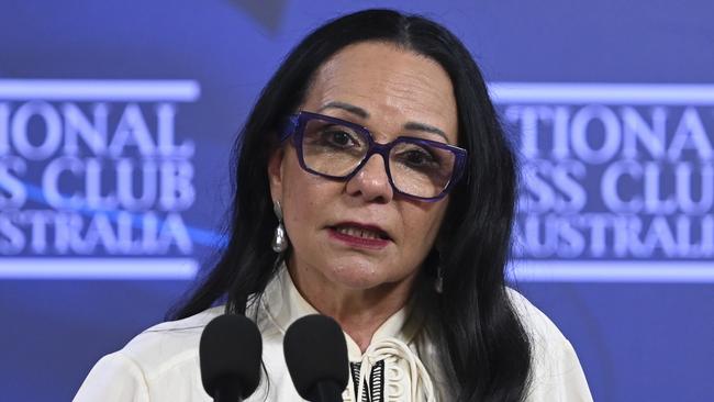 Linda Burney addresses the National Press Club of Australia in Canberra. Picture: NCA NewsWire / Martin Ollman