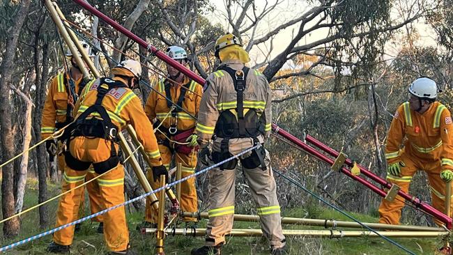 High Angle Rescue equipment was used to retrieve Marah.